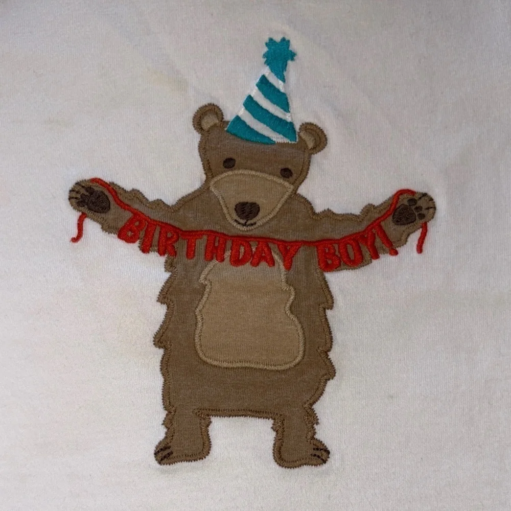 Gently Loved White Bear Birthday Boy Cotton Shirt by Gymboree